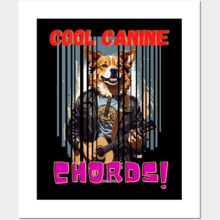 "Cool Canine Chords: Groovy Guitar Style" Posters and Art